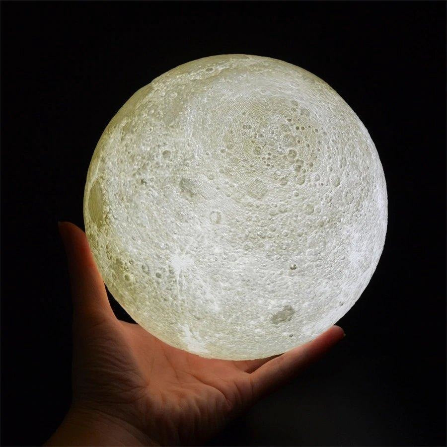 Luminária Decorativa Abajur Lua Cheia 3d 16 Cores